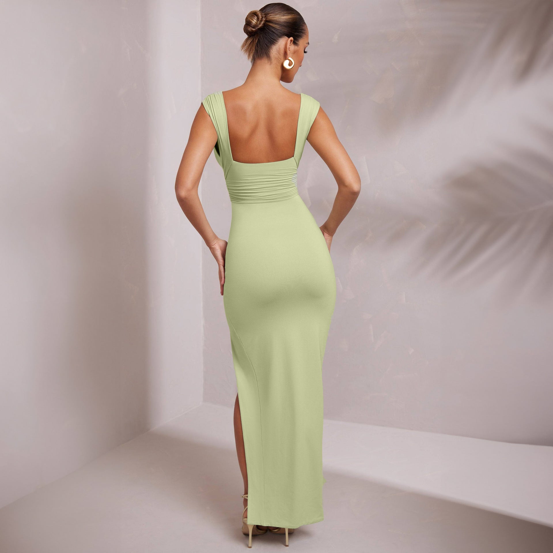 Lyra Satin Drape Maxi Dress