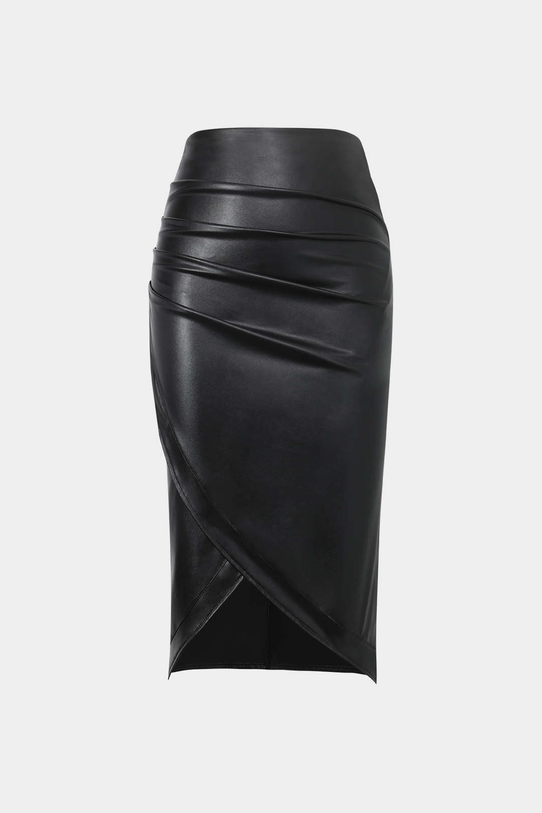 Faux Leather Wrap Skirt