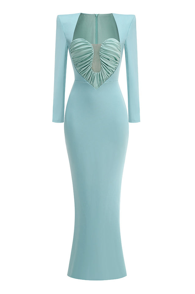 Celestia Ruched Long Sleeve Maxi Dress