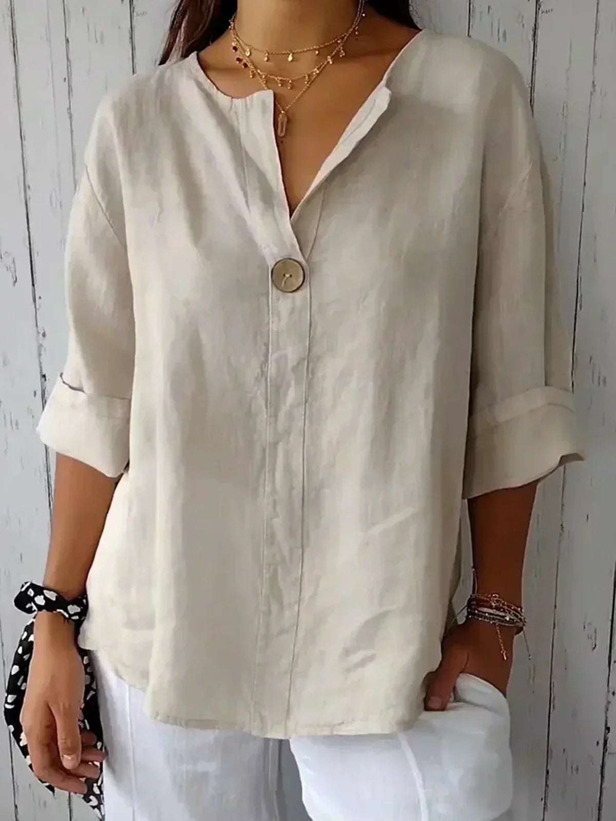 Coastal Ease Linen Blouse