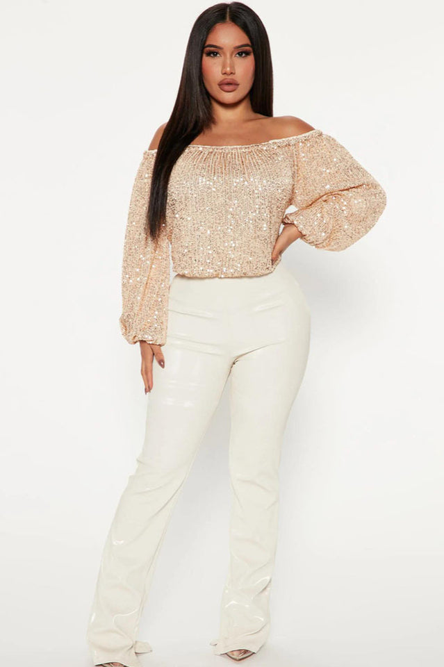Golden Glow Sequin Blouse
