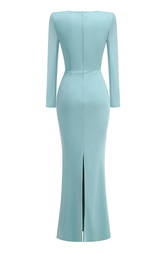 Celestia Ruched Long Sleeve Maxi Dress