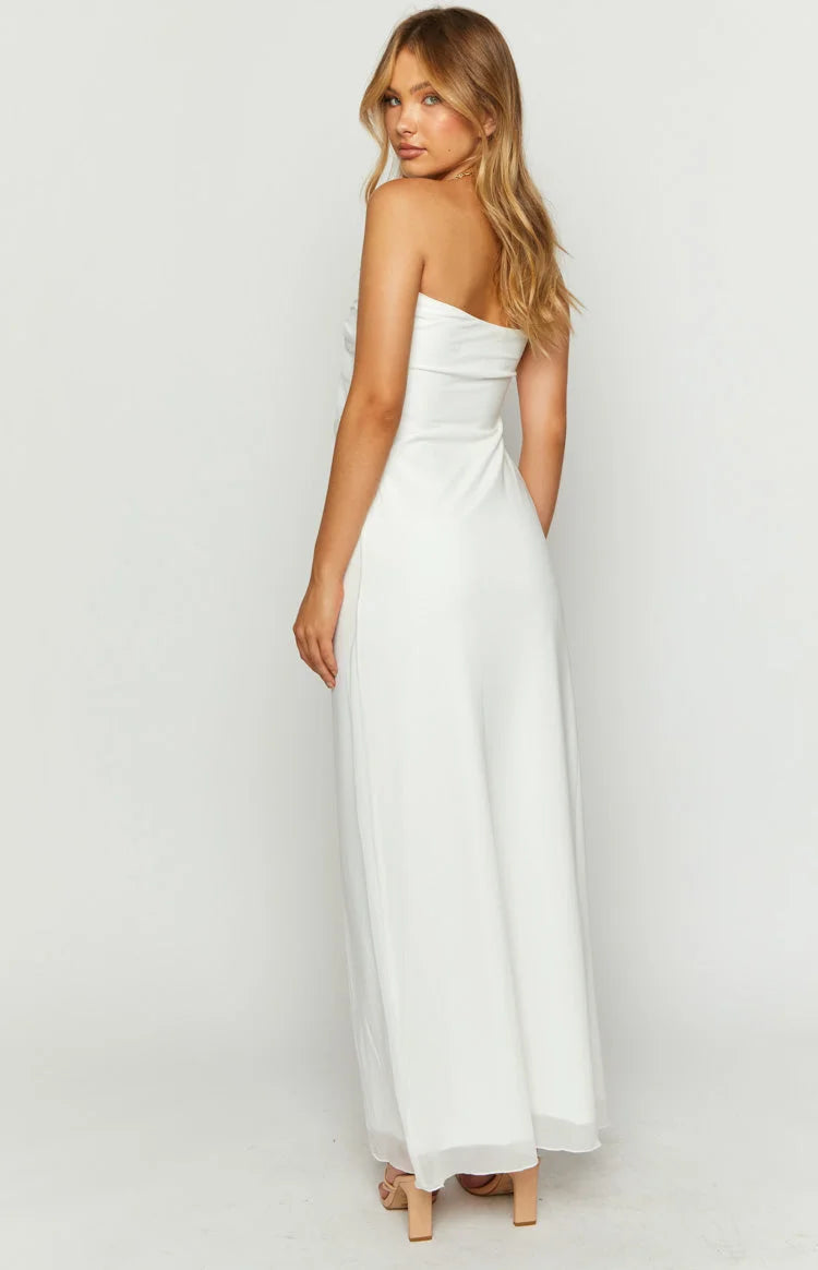 Santorini Sunset Plunge Maxi Dress