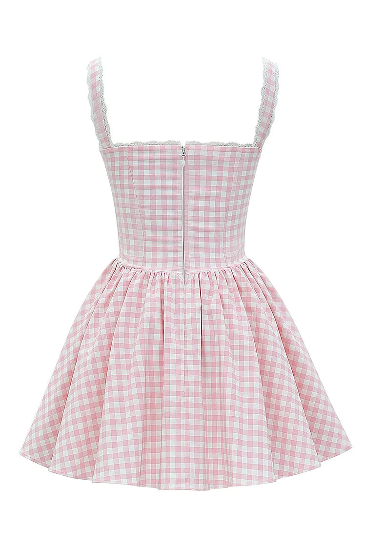 Lottie Gingham Sweetheart Mini Dress