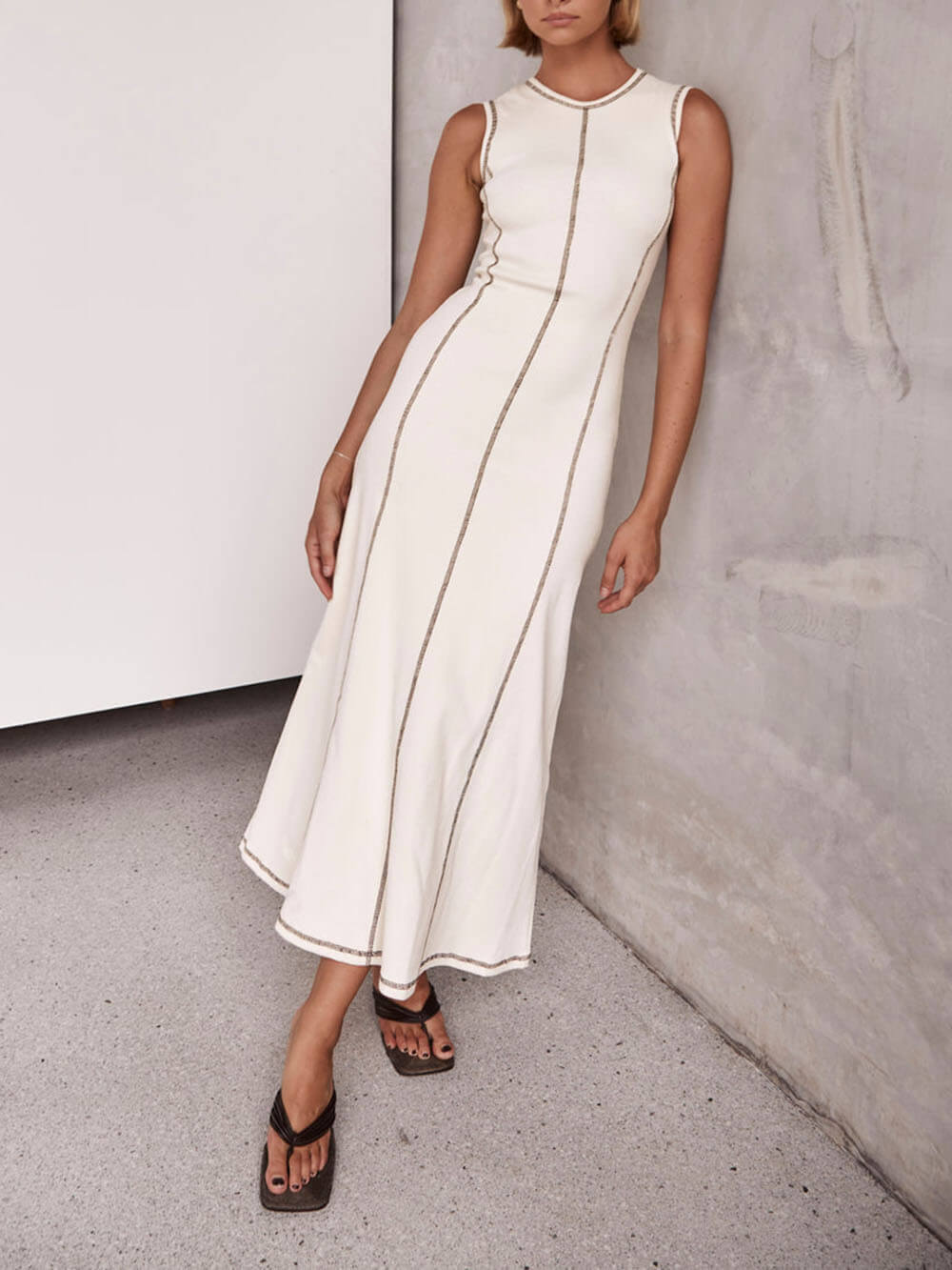 Linear Muse Knit Maxi Dress