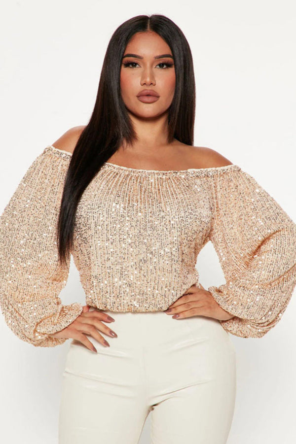 Golden Glow Sequin Blouse