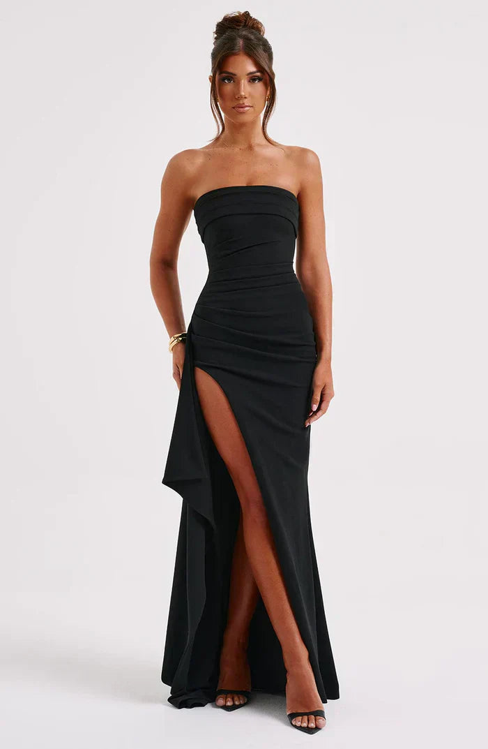 Black Luna Strapless Maxi Dress