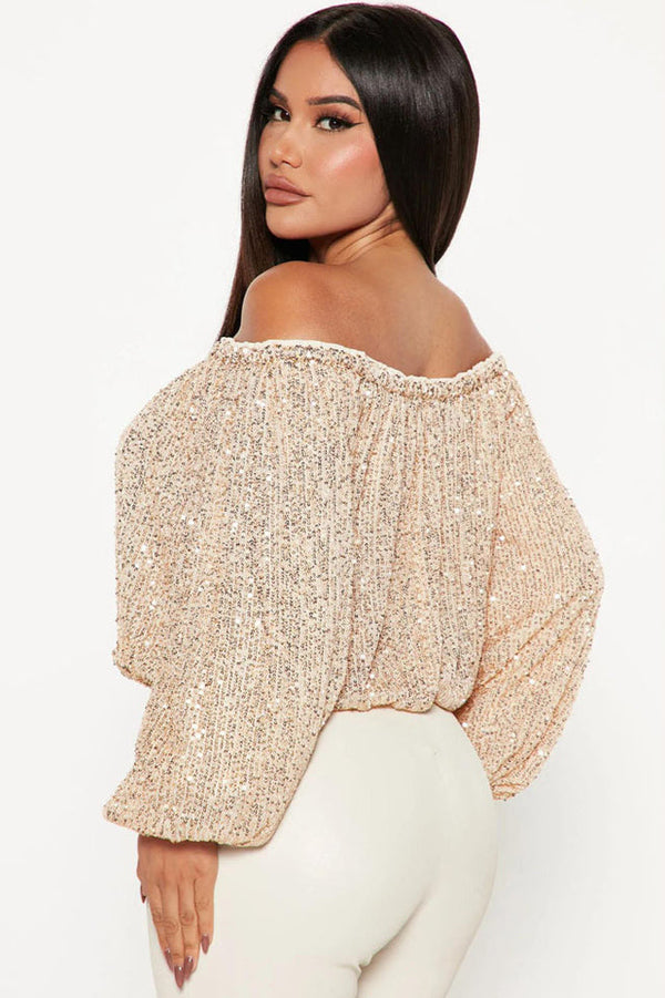 Golden Glow Sequin Blouse