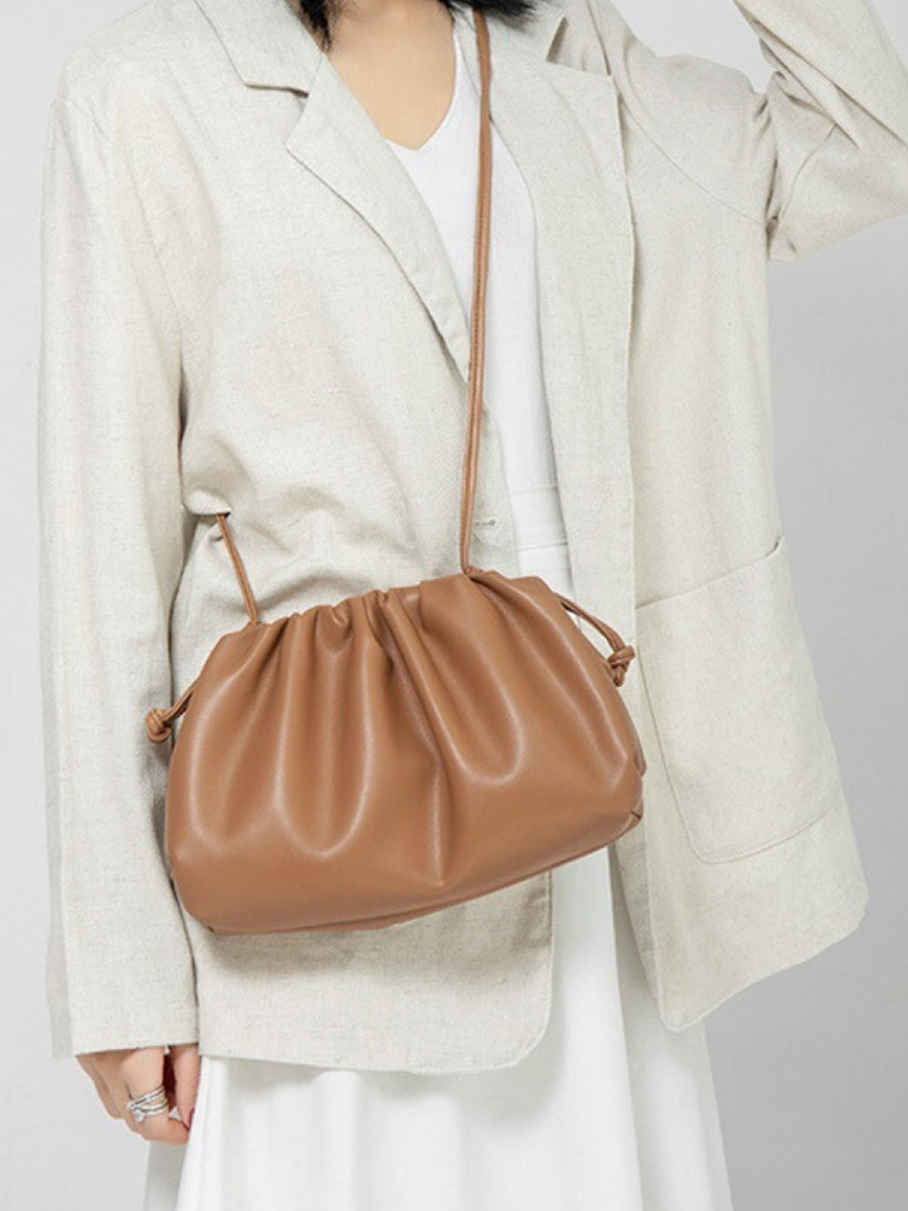 Vienna Ruched Drawstring Shoulder Bag