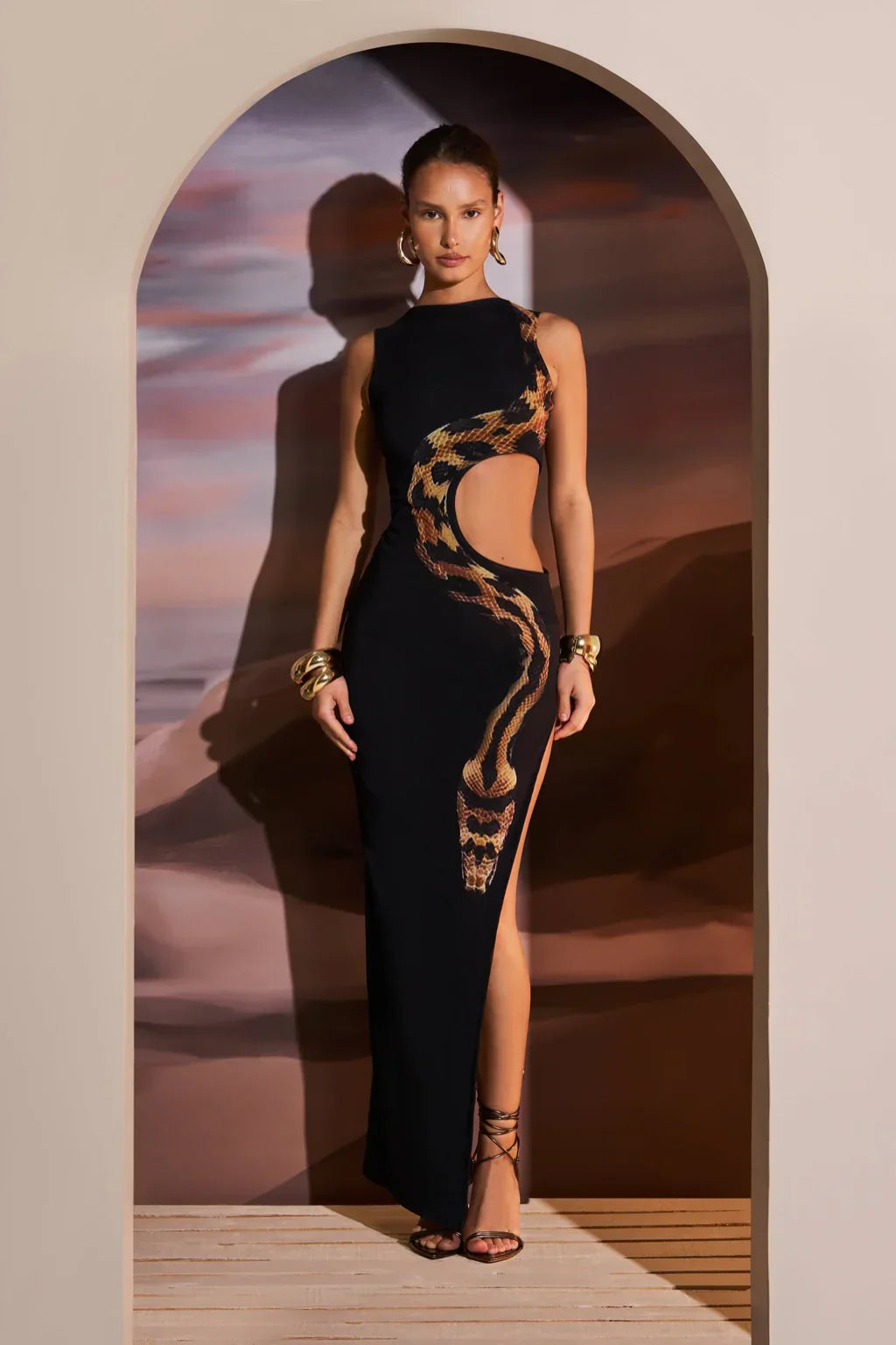 Viper Serpentine Cutout Maxi Dress