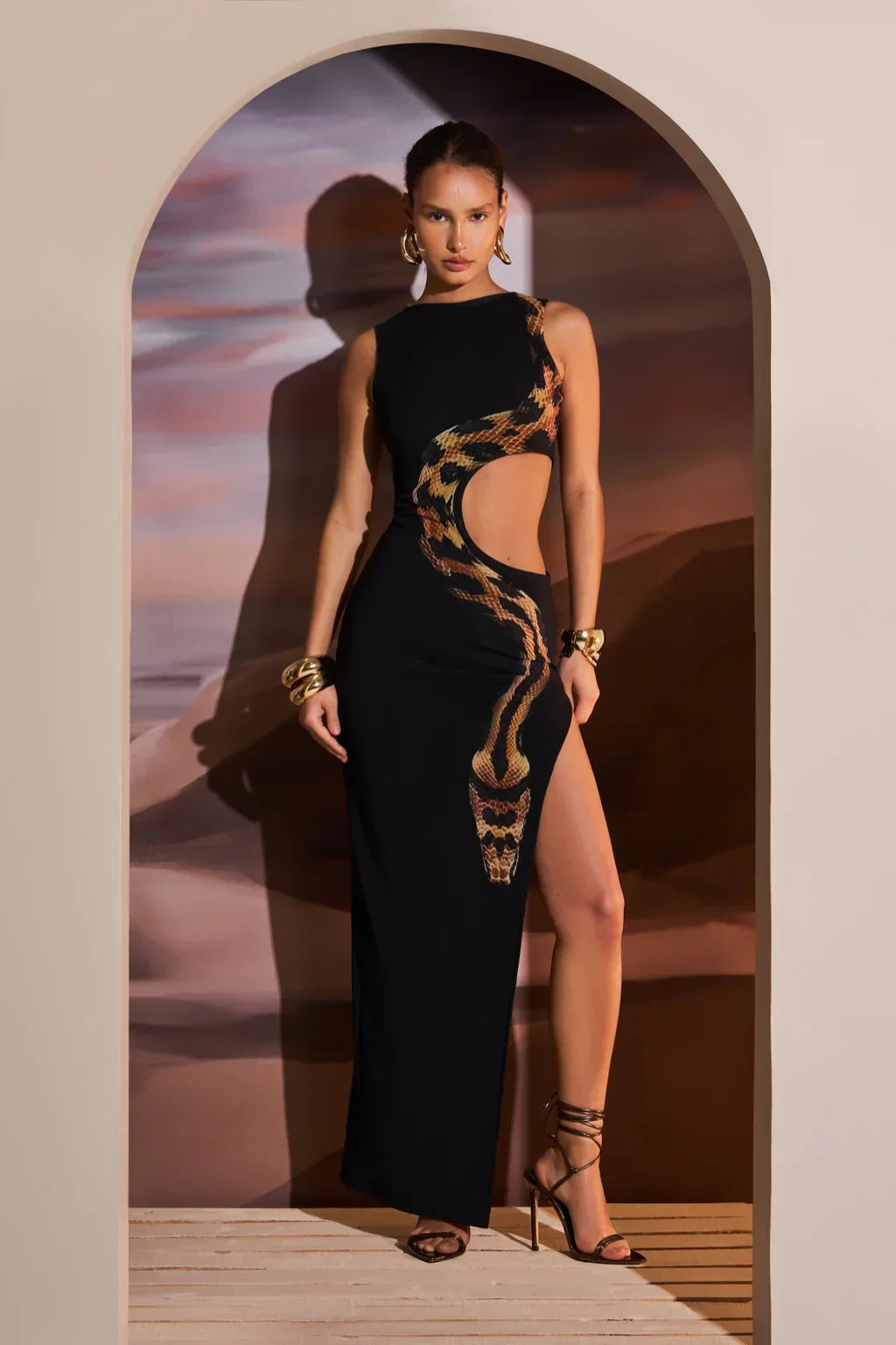 Viper Serpentine Cutout Maxi Dress