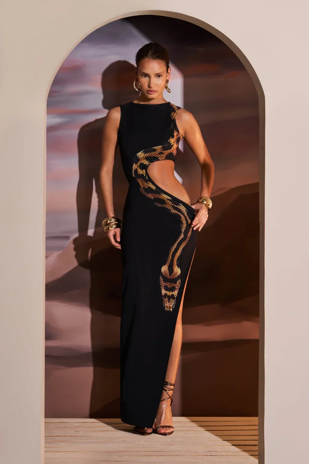 Viper Serpentine Cutout Maxi Dress