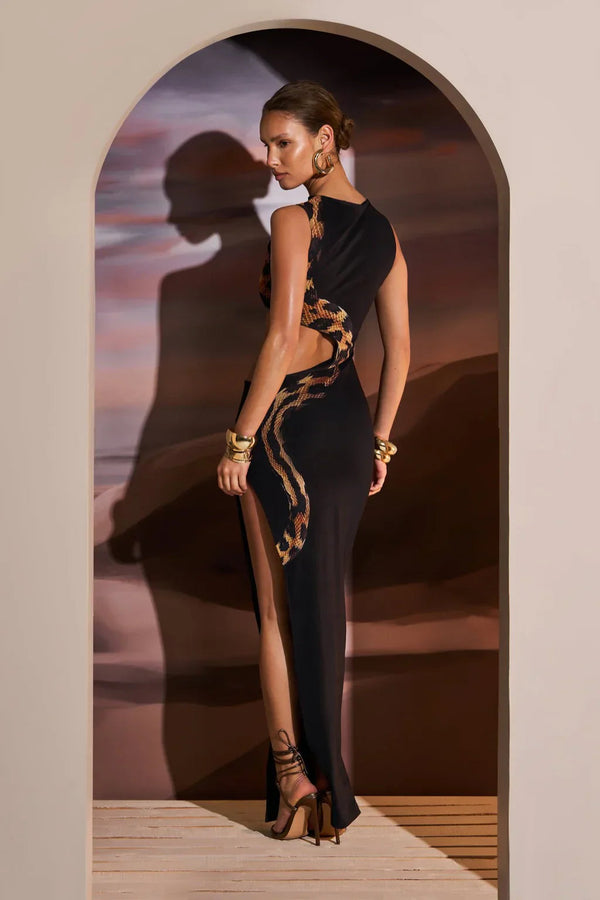 Viper Serpentine Cutout Maxi Dress