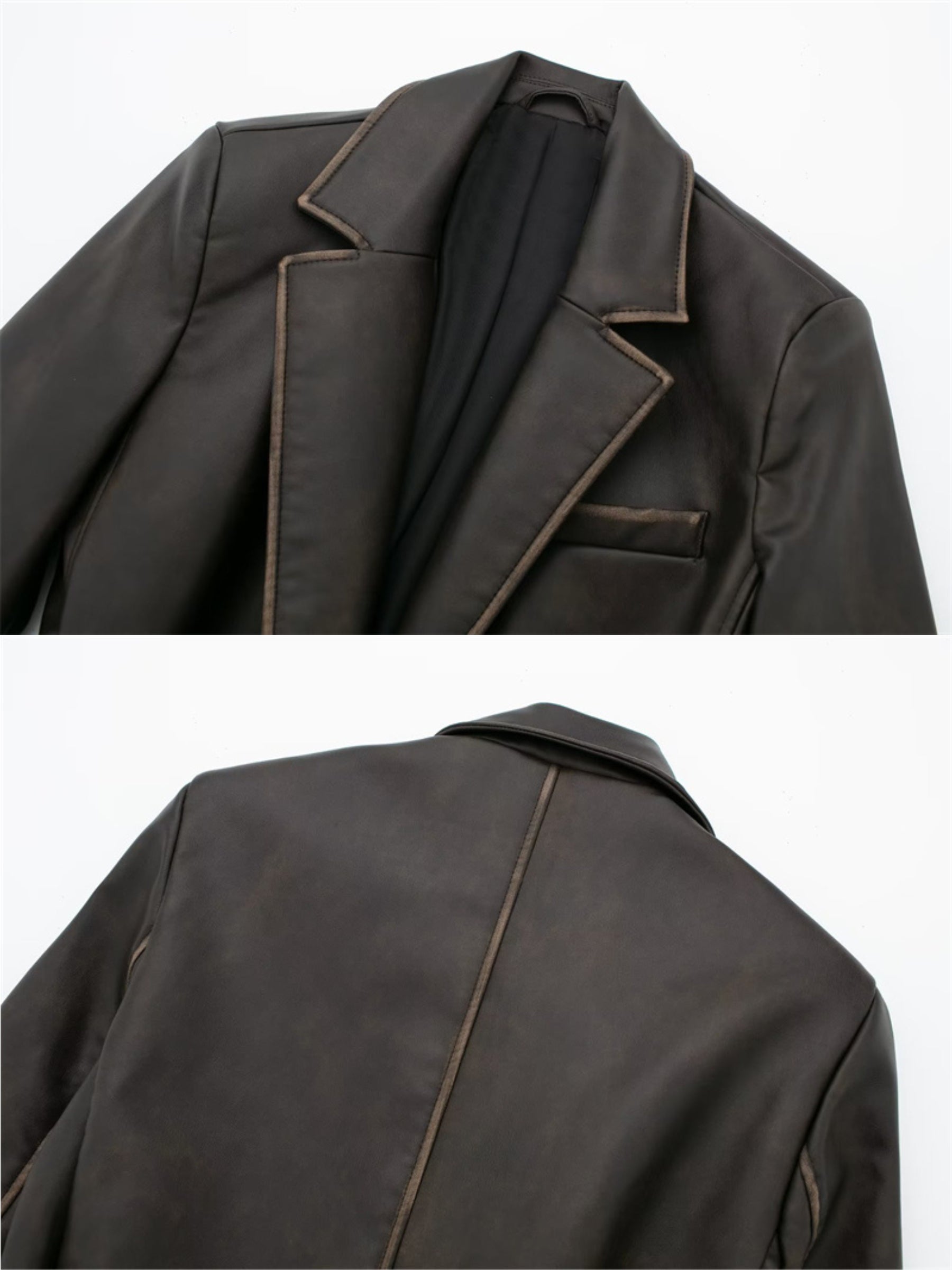 Marcelline Belted Leather Trench