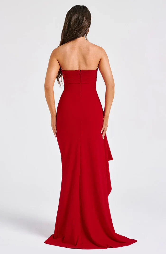 Red Luna Strapless Maxi Dress