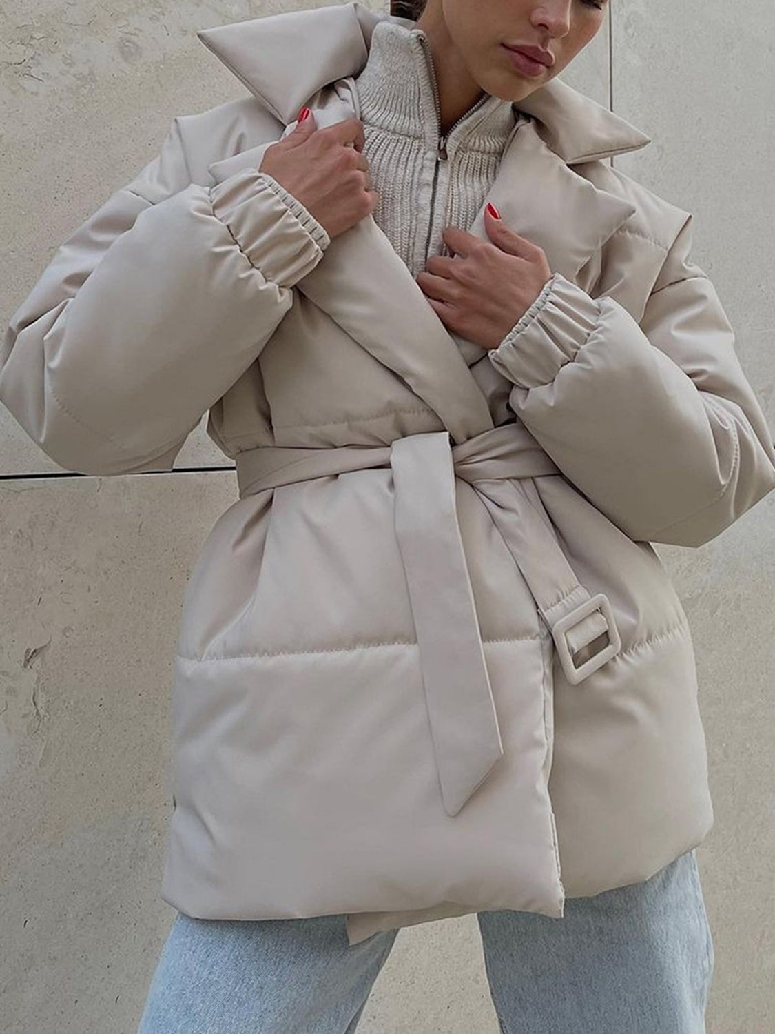 Cloudbound Belted Puffer Jacket