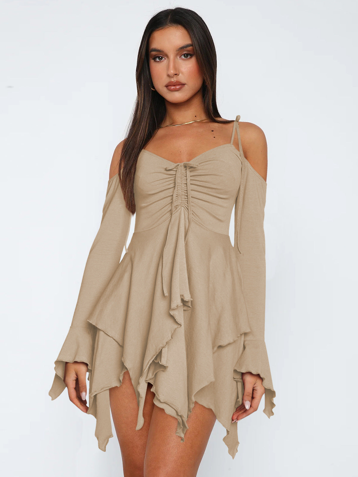 Lyara Flame Drape Mini Dress