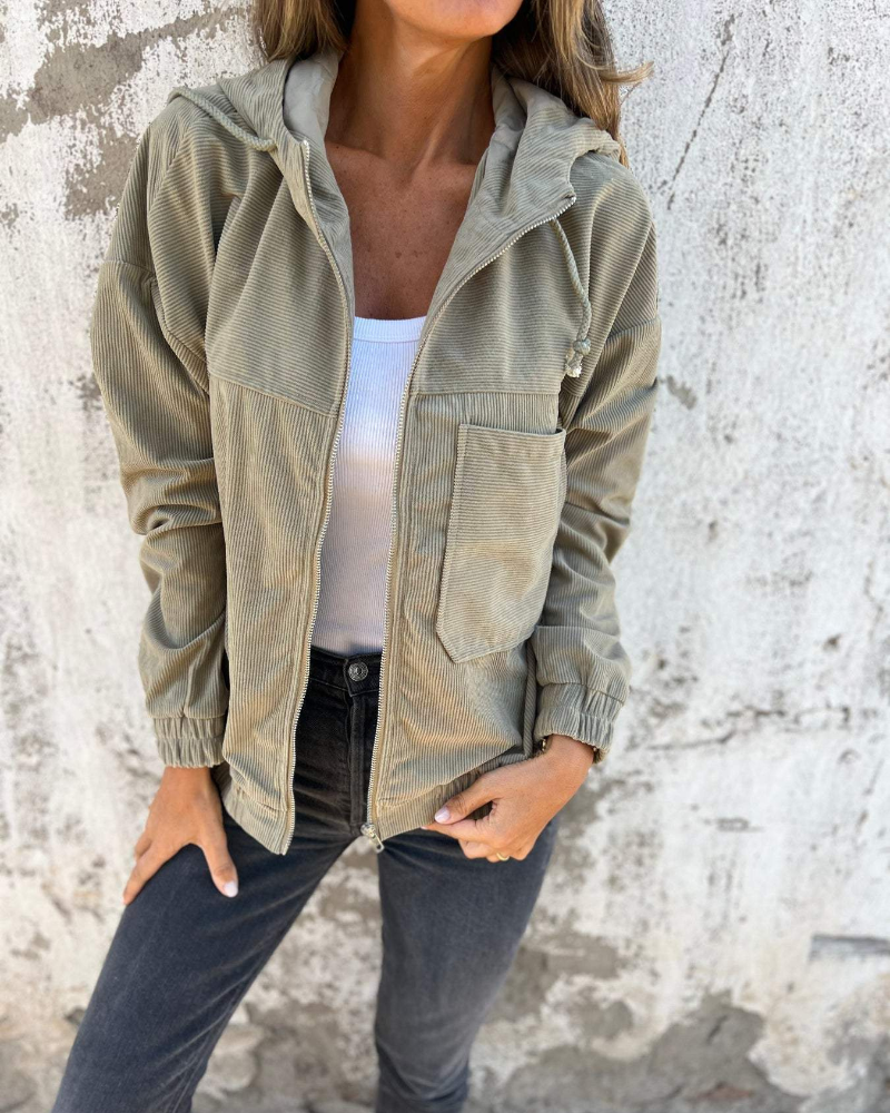 Coastal Ridge Cord Zip Hoodie