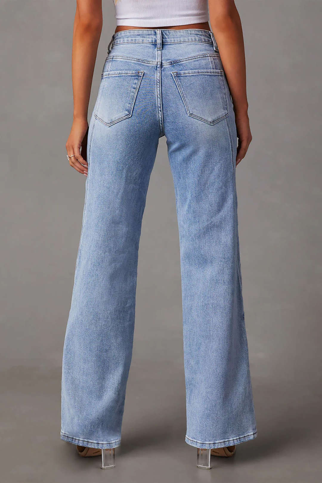 Vintage Wash Straight-Leg Jeans