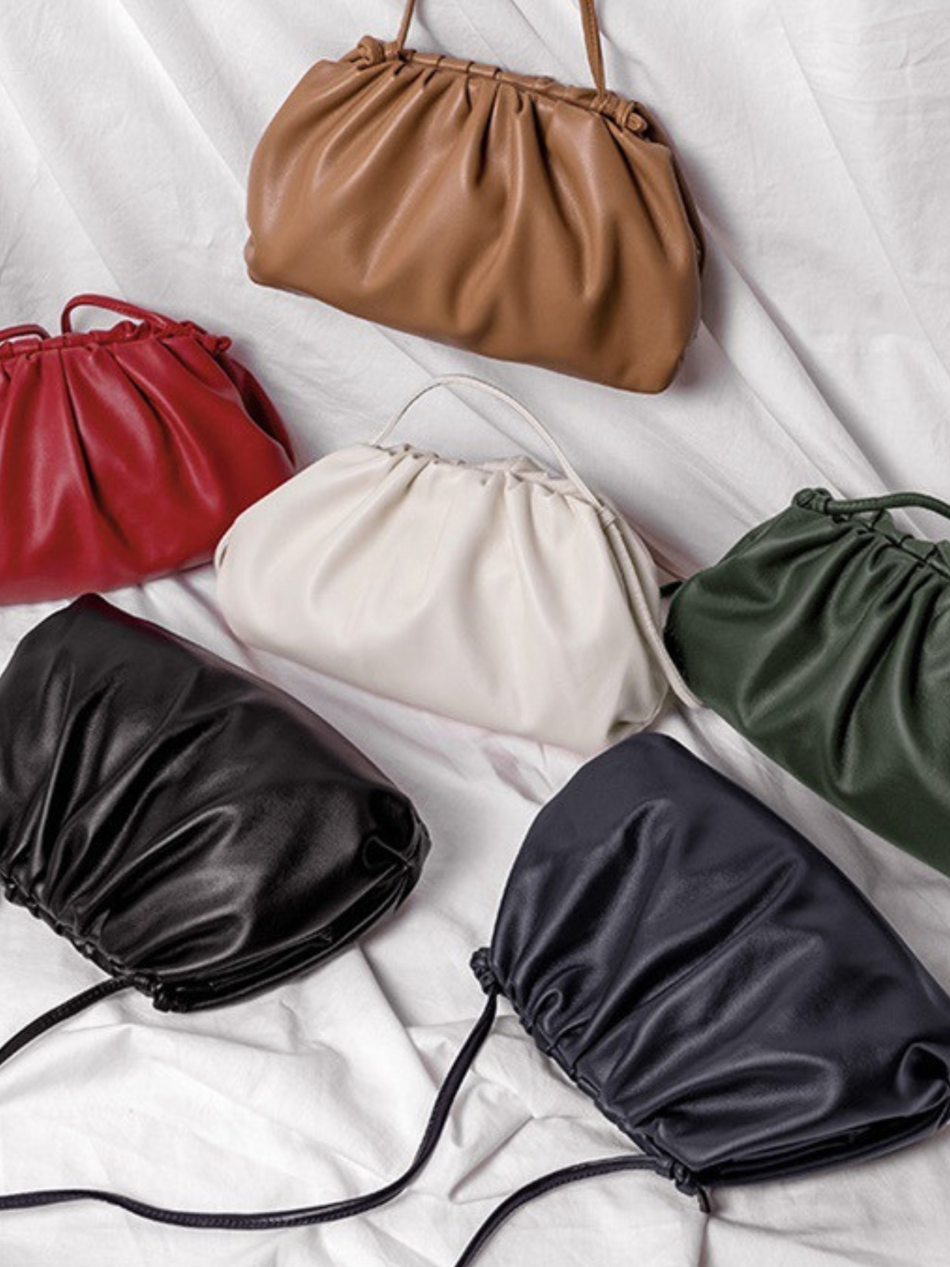 Vienna Ruched Drawstring Shoulder Bag