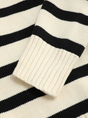 Striped Knit Polo Top