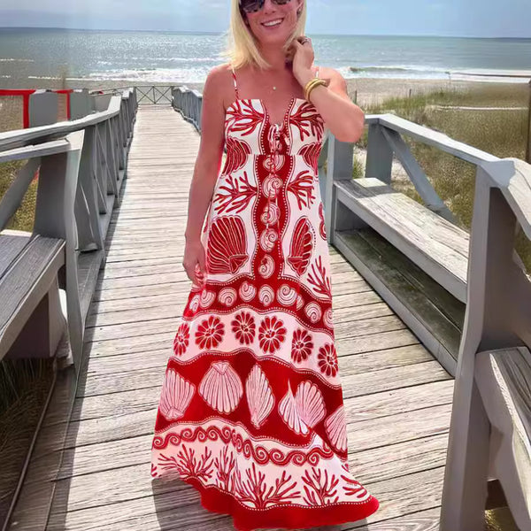 Coral Cove Embroidered Maxi Dress