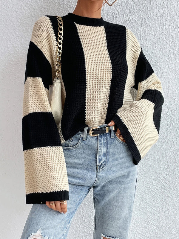 Downtown Stripe Waffle Knit Jumper