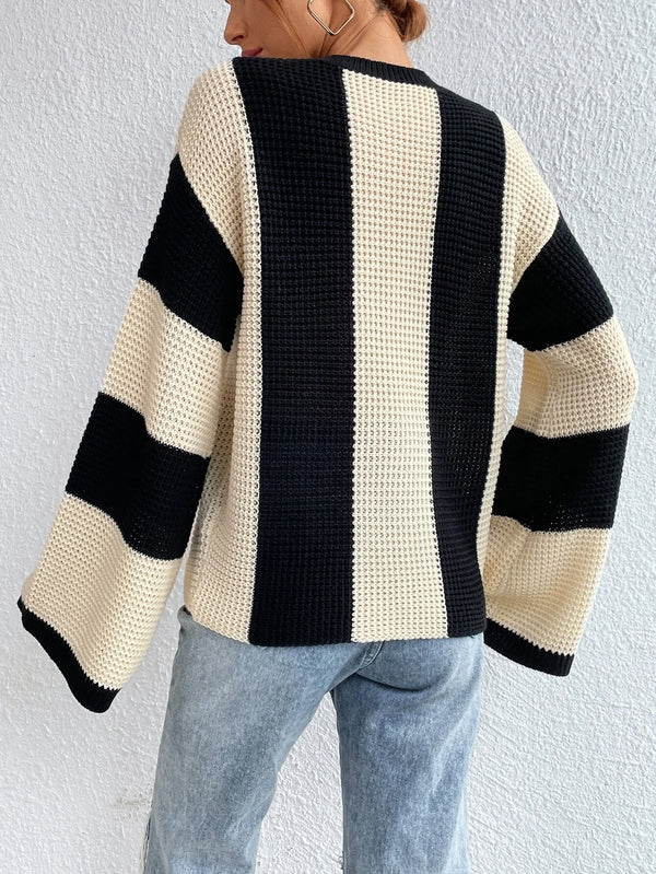Downtown Stripe Waffle Knit Jumper