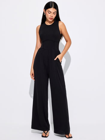 Sleeveless Wide-Leg Jumpsuit