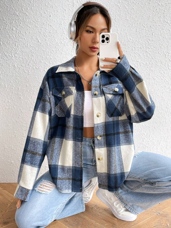 Off Grid Checked Button-Up Jacket