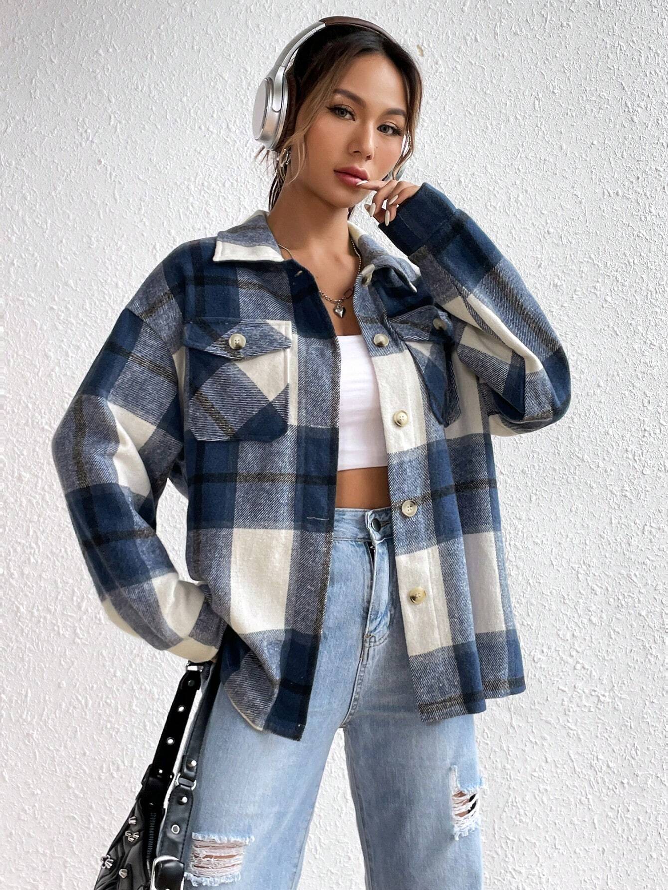 Off Grid Checked Button-Up Jacket