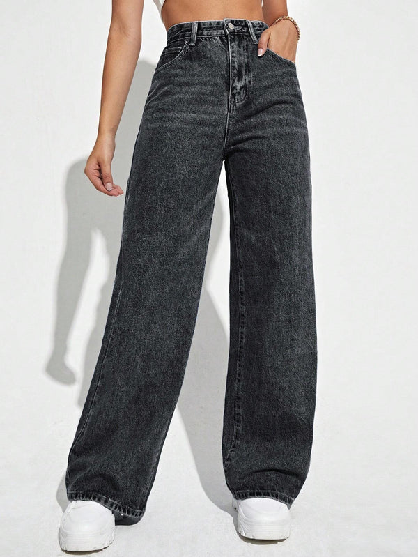 Off Duty Wide-Leg Denim Pants