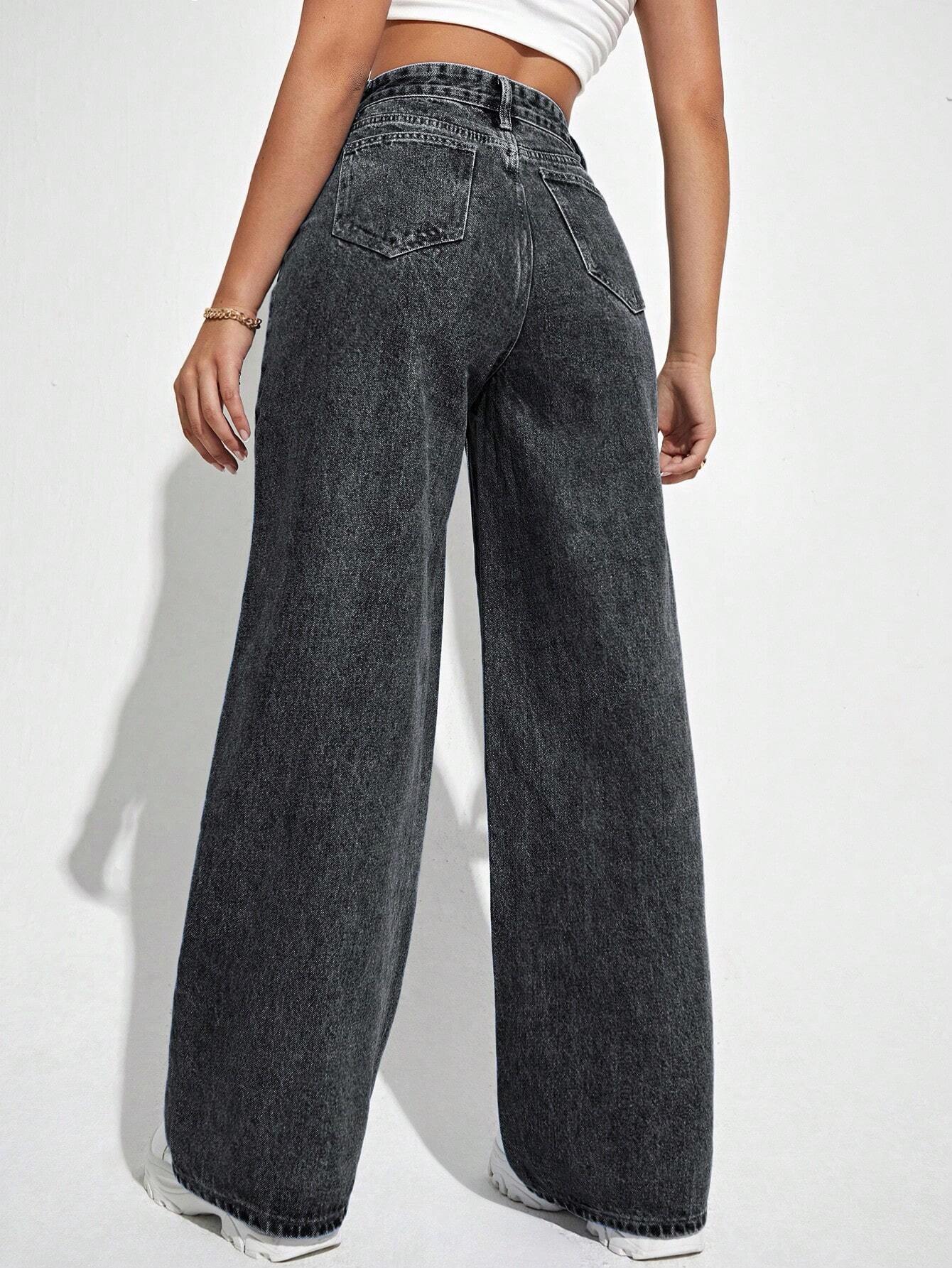 Off Duty Wide-Leg Denim Pants