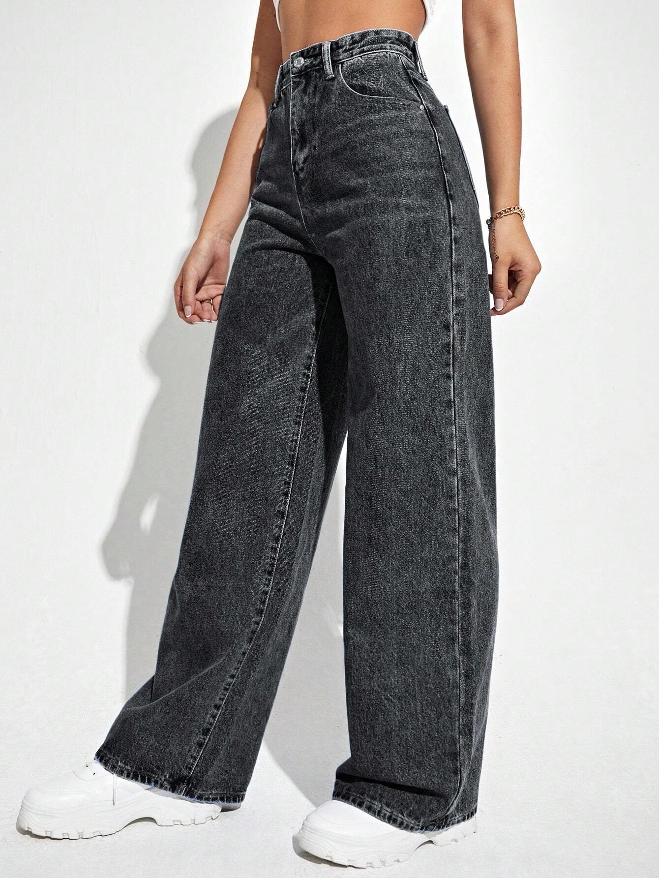 Off Duty Wide-Leg Denim Pants