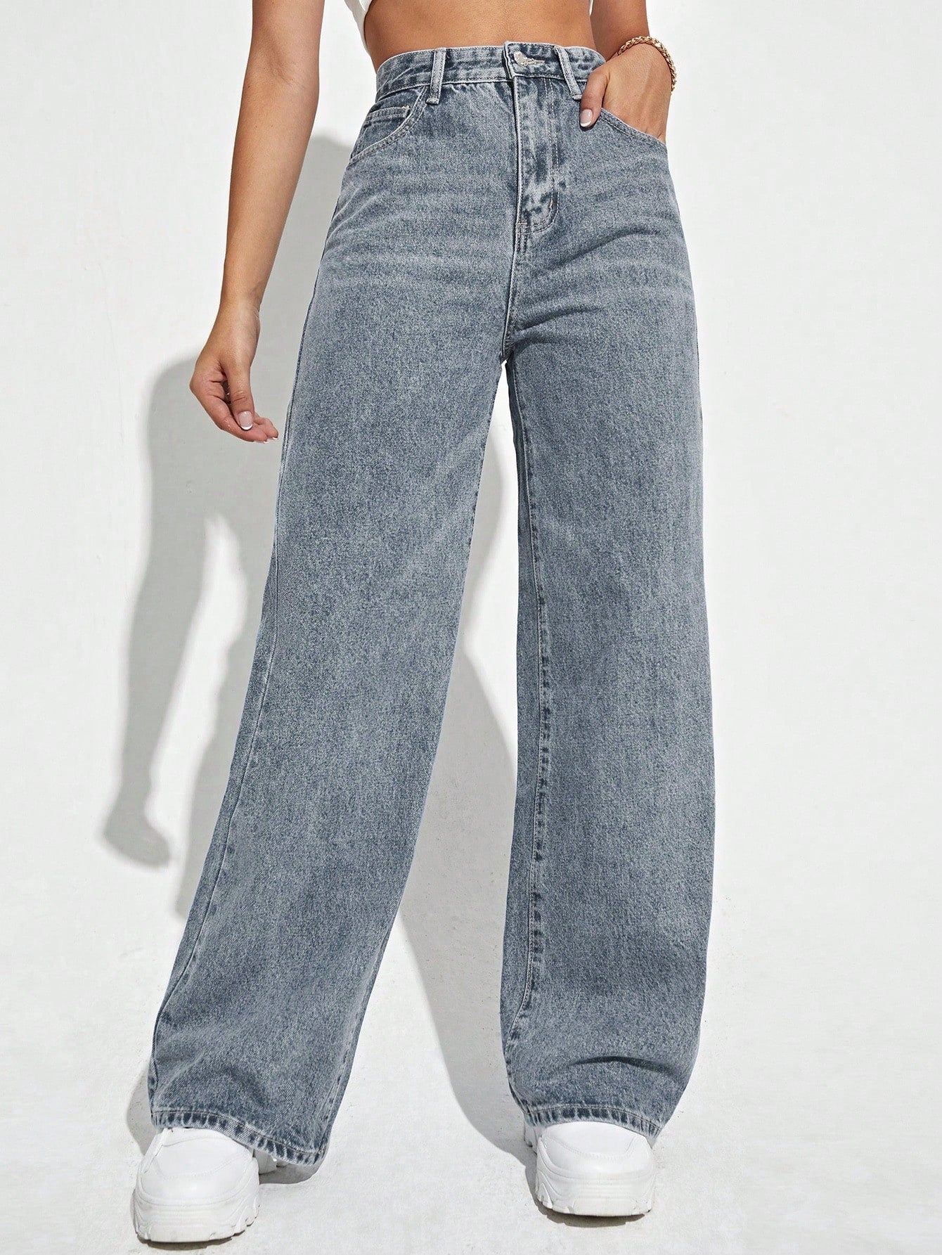 Off Duty Wide-Leg Denim Pants