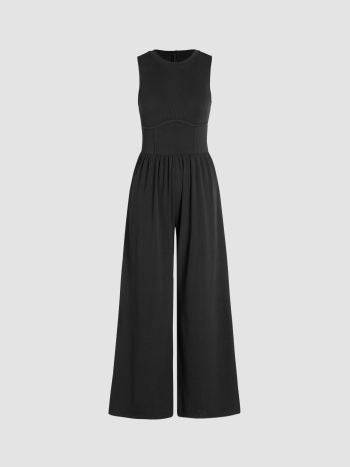 Sleeveless Wide-Leg Jumpsuit