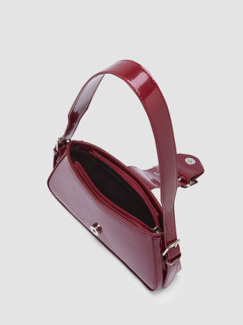 Double Buckle Faux Leather Shoulder Bag