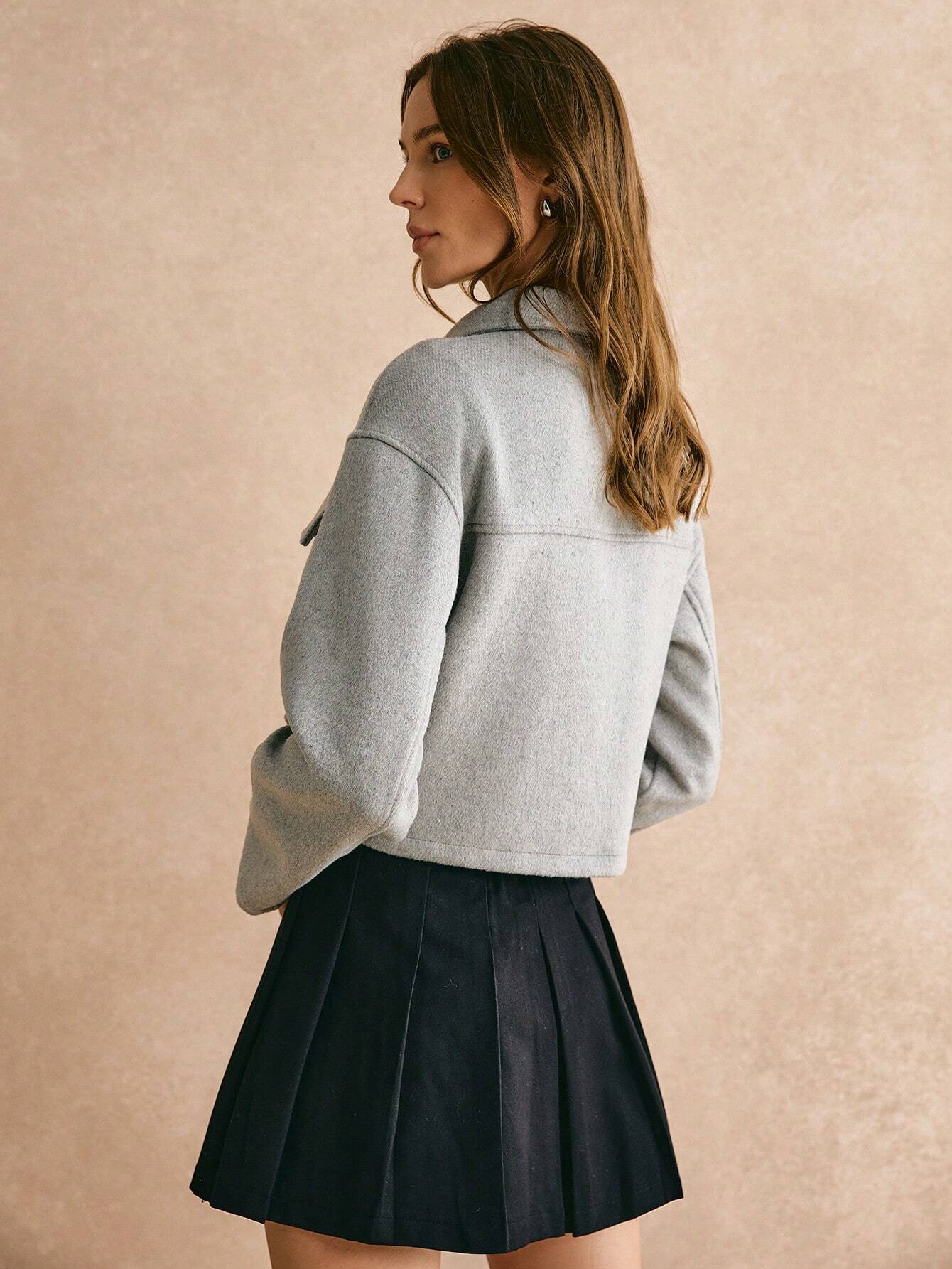 Grey Ridge Zip-Up Wool Jacket