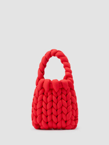 Crimson Weave Statement Bag