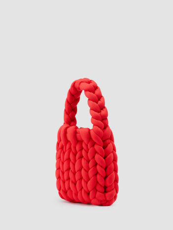 Crimson Weave Statement Bag