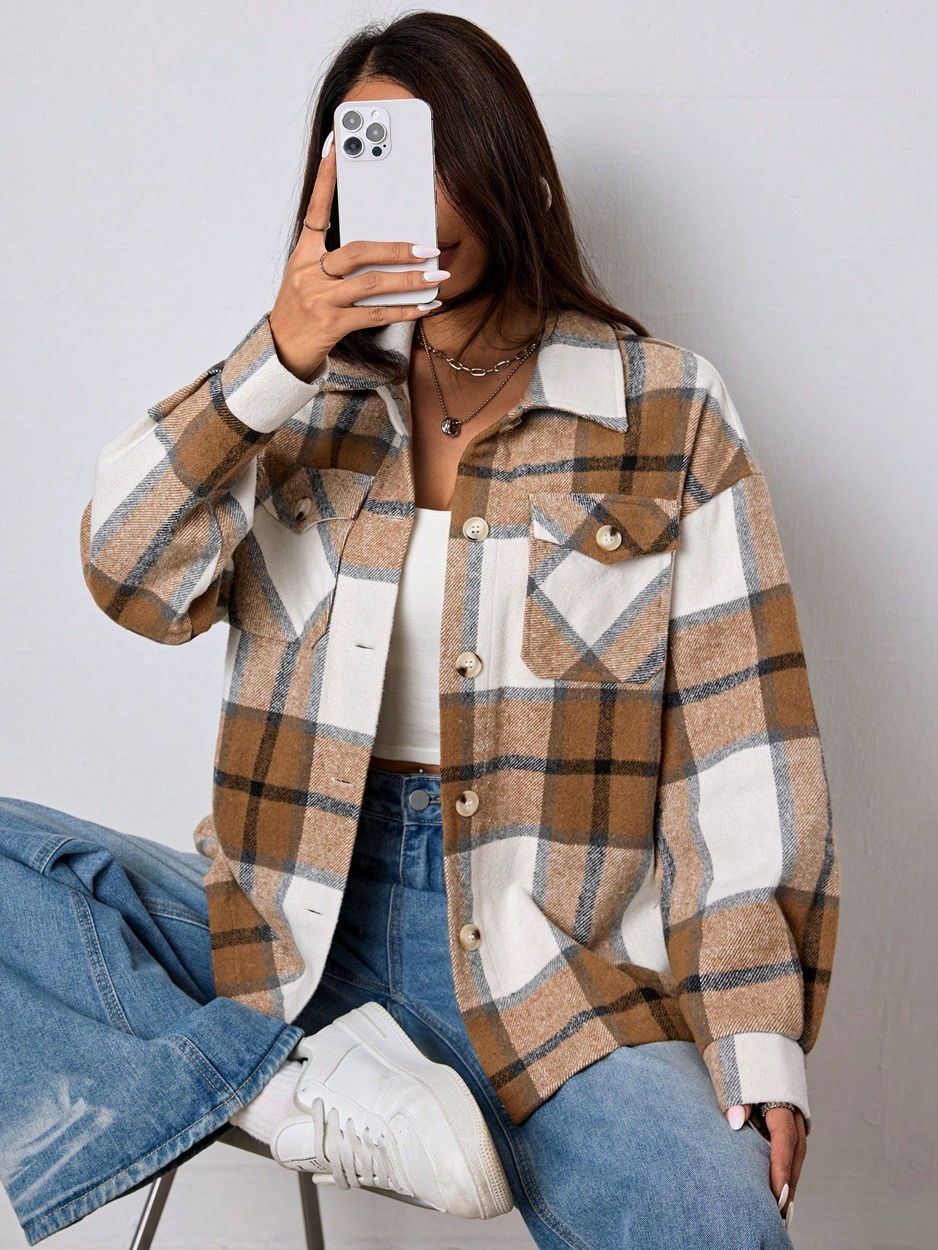 Off Grid Checked Button-Up Jacket