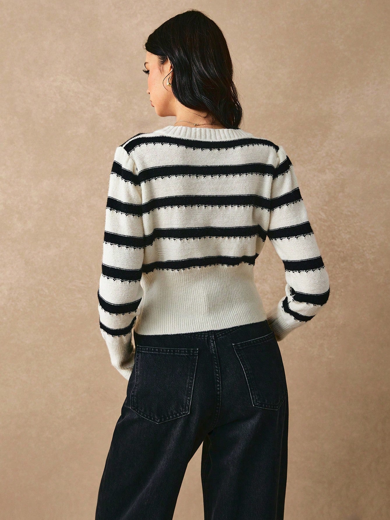 Monaco Stripe Square-Neck Knit Top