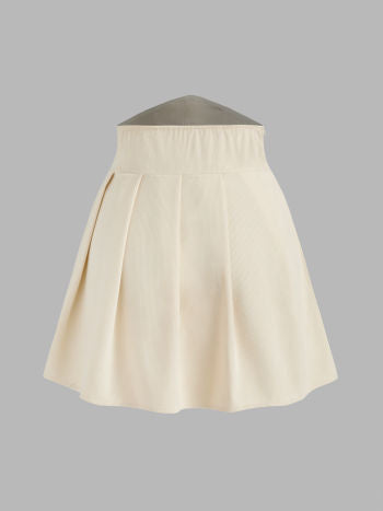 Buttoned High-Waist Corduroy Mini Skirt