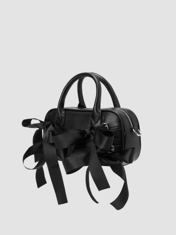 Bow Detail Faux Leather Handbag & Shoulder Bag