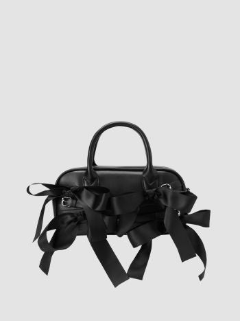 Bow Detail Faux Leather Handbag & Shoulder Bag