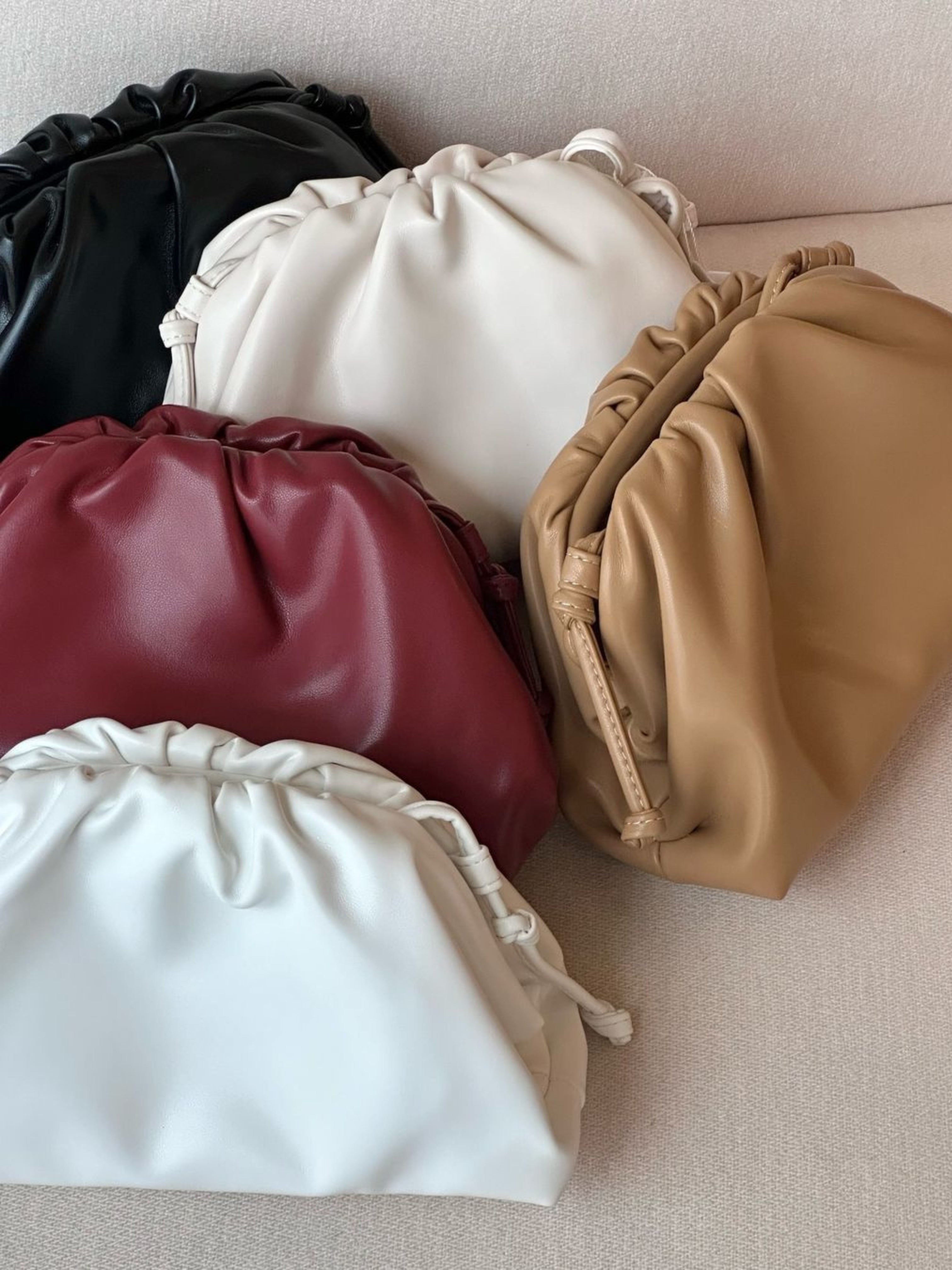 Vienna Ruched Drawstring Shoulder Bag