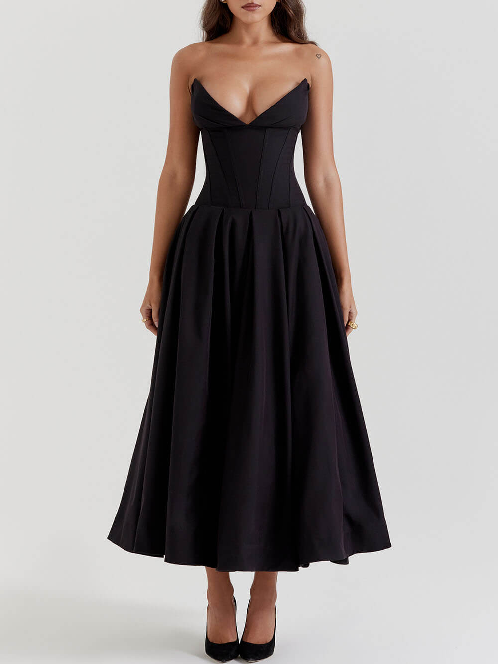 Moonlit Affair Strapless Midi Dress