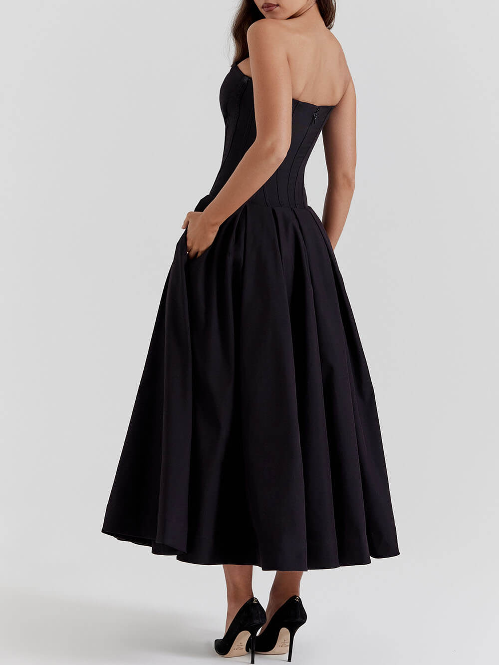 Moonlit Affair Strapless Midi Dress