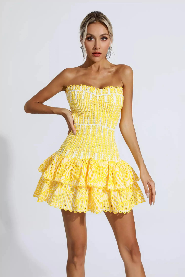 Golden Hour Ruffle Mini Dress