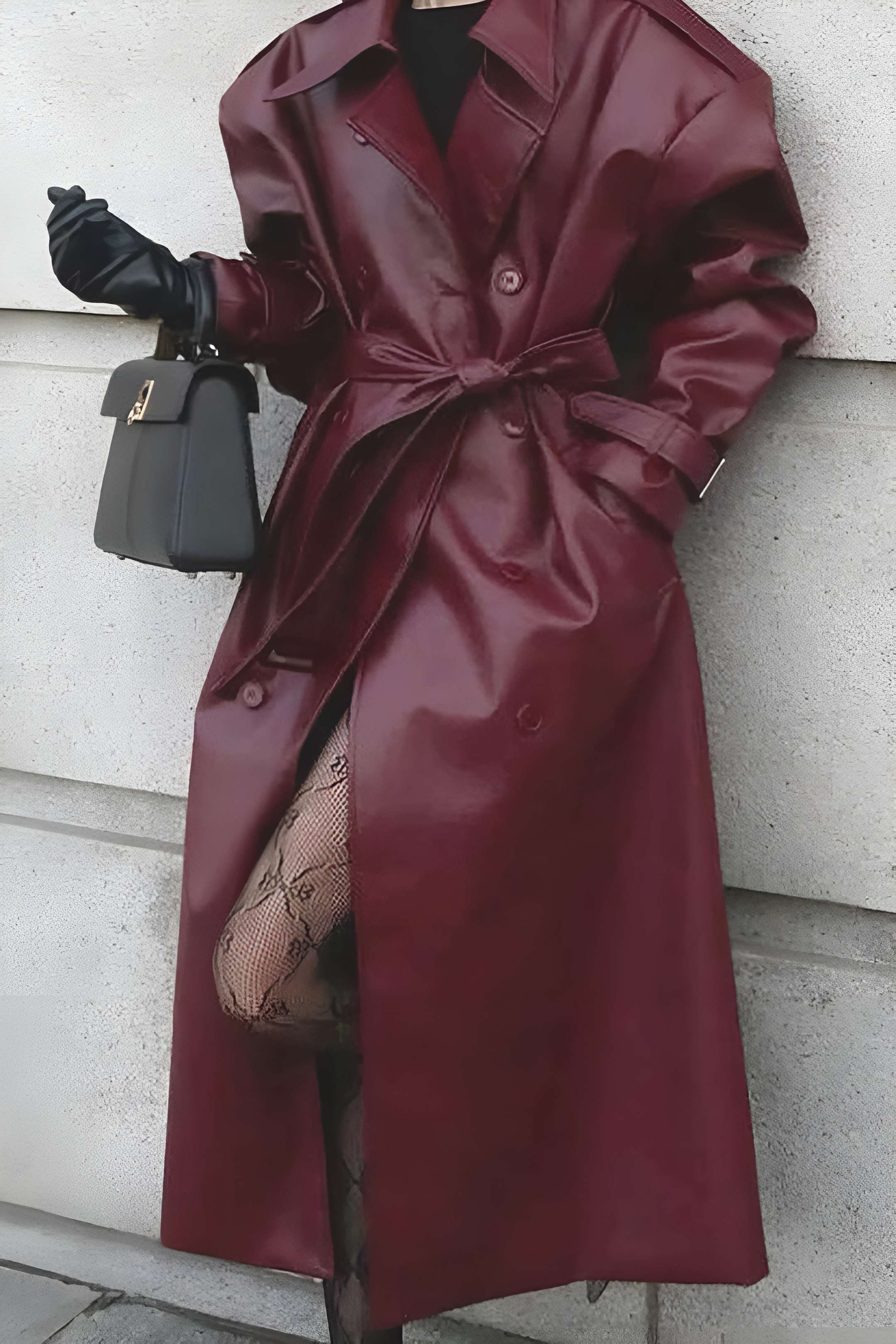 Crimson Luxe Wrap Coat